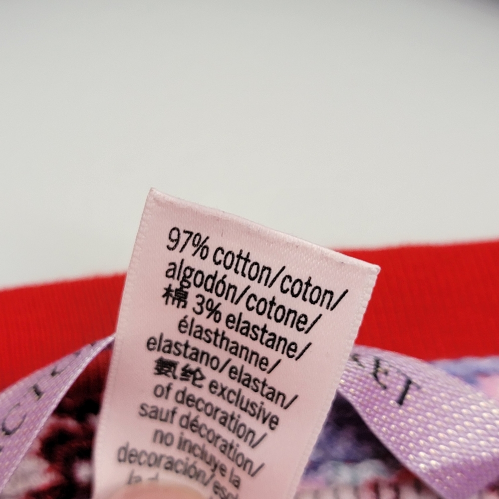 Victoria's Secret Red Fair Isle Thermal Cotton Pink & Red Heart Pajama Top XS - Picture 5 of 6